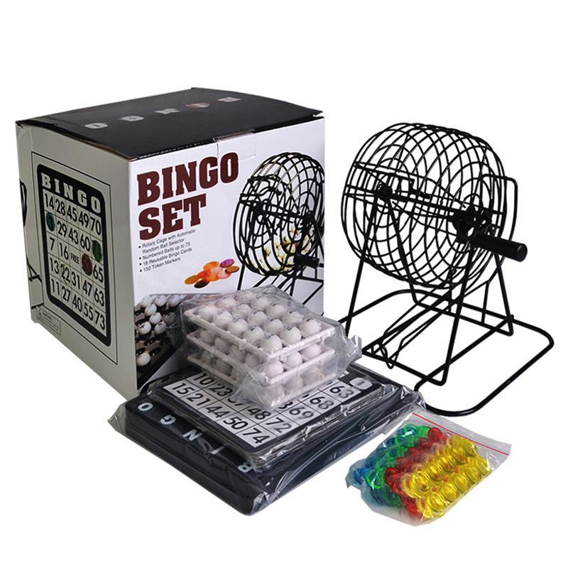 [SG Ready Stocks] Bingo Set Traditional Lottery Family & Party Games / Cage Balls Cards Counters chance toys