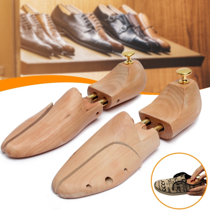 1 Pair Shoe Tree Wood Shoes Stretcher Wooden Adjustable Man Women Flats Pumps Boot Shaper Rack Expander Trees Size 35-46