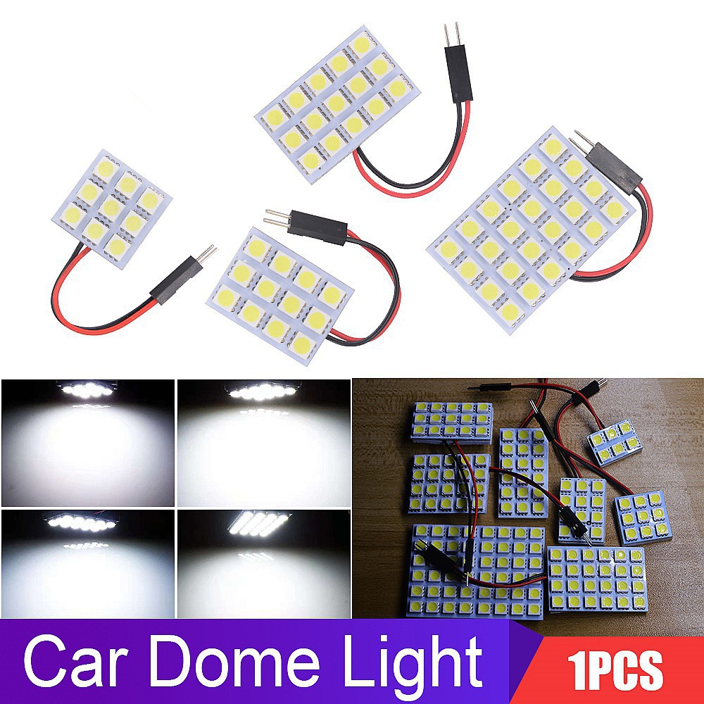 1Pcs Car Panel Reading Map Lamp 5050 6 9 12 15 24 36 48 LED SMD Dome Interior Bulb Roof Lights T10 Adapter Festoon Base