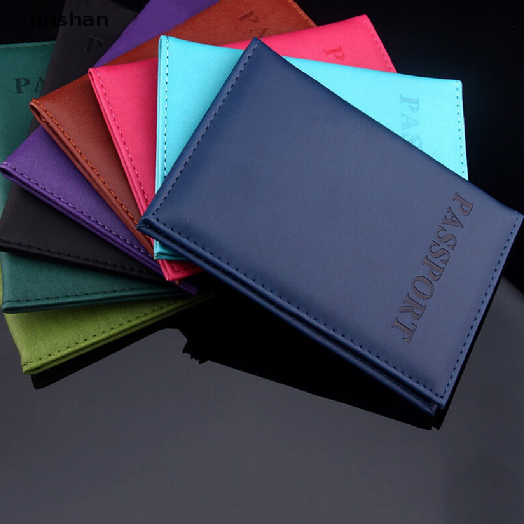 [Linshan] Faux Leather Travel Passport Cover Card Case Holder  [Liin]