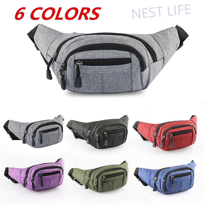 Mens Waist Pack Waterproof Belt Bag Men Waist Bag Mens Zipper Travel Chest Bag
