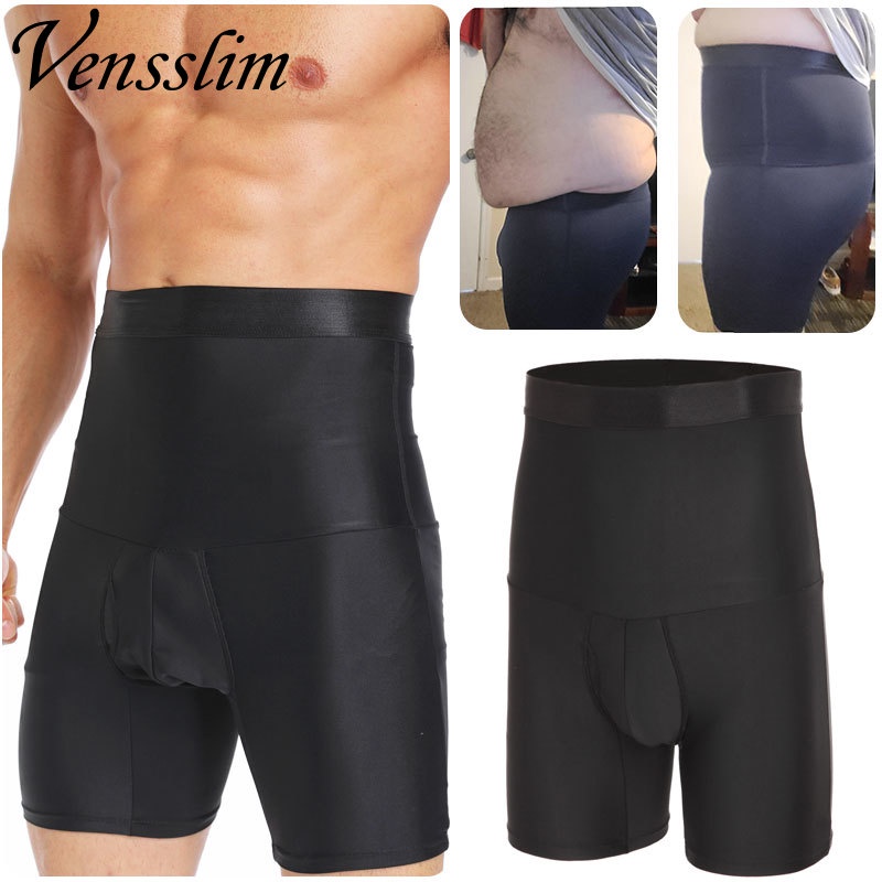 Mens Slimming Shapewear Abdomen Reducer Compression Shorts Belly Slim Body Shaper High Waist Boxer Underwear Corset Fitness Pant