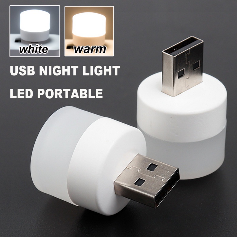 USB Small Night Light Led Small Round Lamp USB Plug Lamp Charging USB Led Eye Protection Lamp Small Table Lamp Computer Mobile Power Charging Head Small Lamp