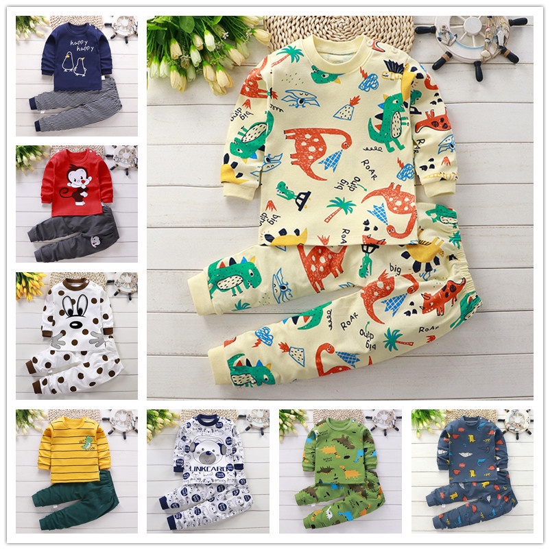 Kidscares Pajama Baby Clothes Set 100% Cotton Long Sleeve 2pcs For Newborn kids 0-6Y