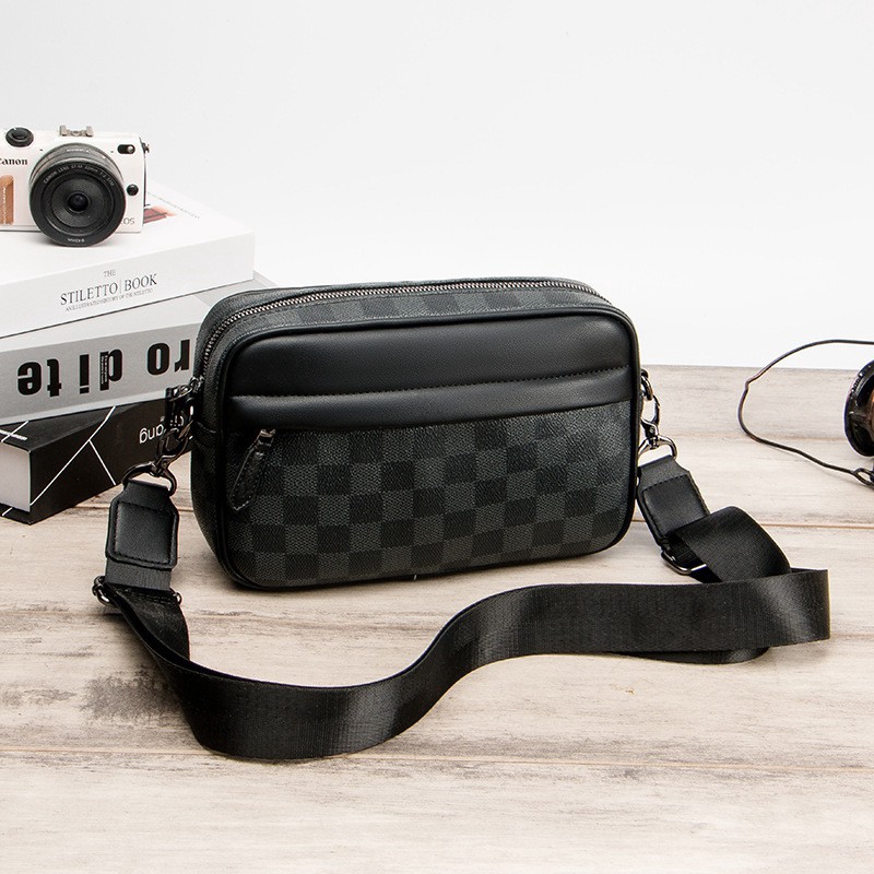 Retro Men Business Sling Bag Pu Leather Male Messenger Bag