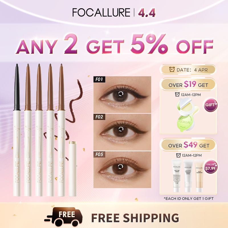 Focallure Waterproof Ultra-slim 1.7mm Gel Pencil Soft Long lasting High pigmented Eyeliner