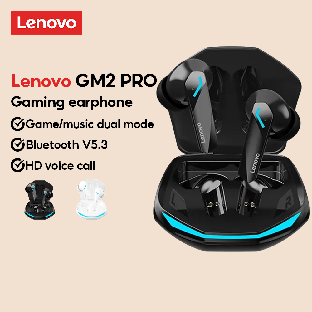 Lenovo Gm2 Pro Gaming Earphones Bluetooth 5.3 TWS HD Stereo Low Latency Gaming with Mic Music