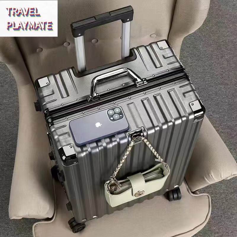 【READY STOCK】Aluminum Luggage Lightweight Hard Suitcase Luggage with removable 360° silent Wheel 20 24 28 inch