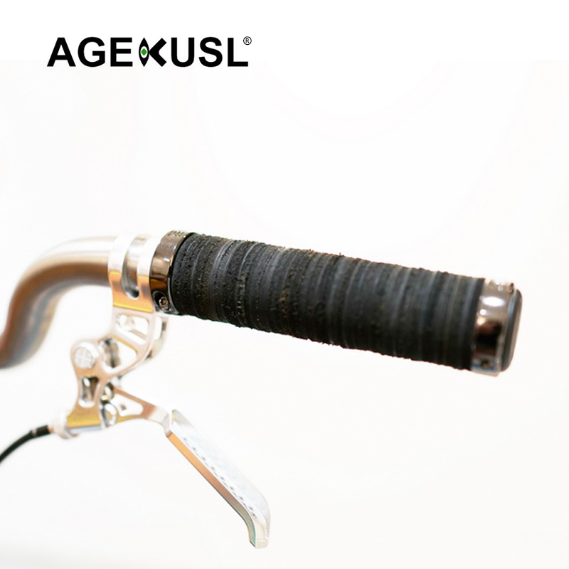 Handmade Italian Nubuck Leather Handlebar Tape - Black, 118" Long With End Plugs & Tapes