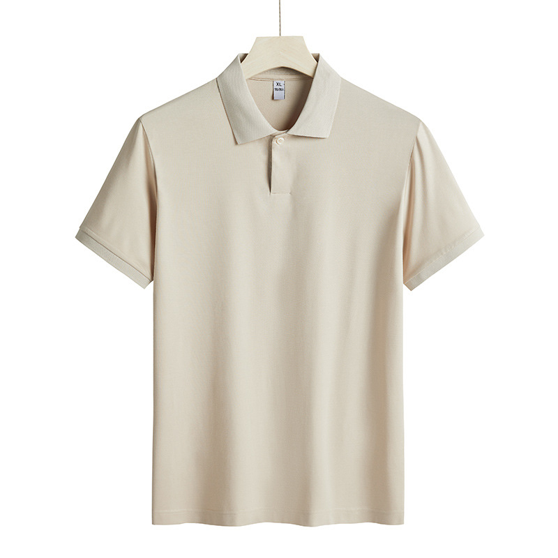 Tシャツ・カットソー ^ ^ Men's Beige Logo Open Collar Polo Short Sleev Amazon.com: Men's Lapel Collar T Shirts Fashion Spring and
