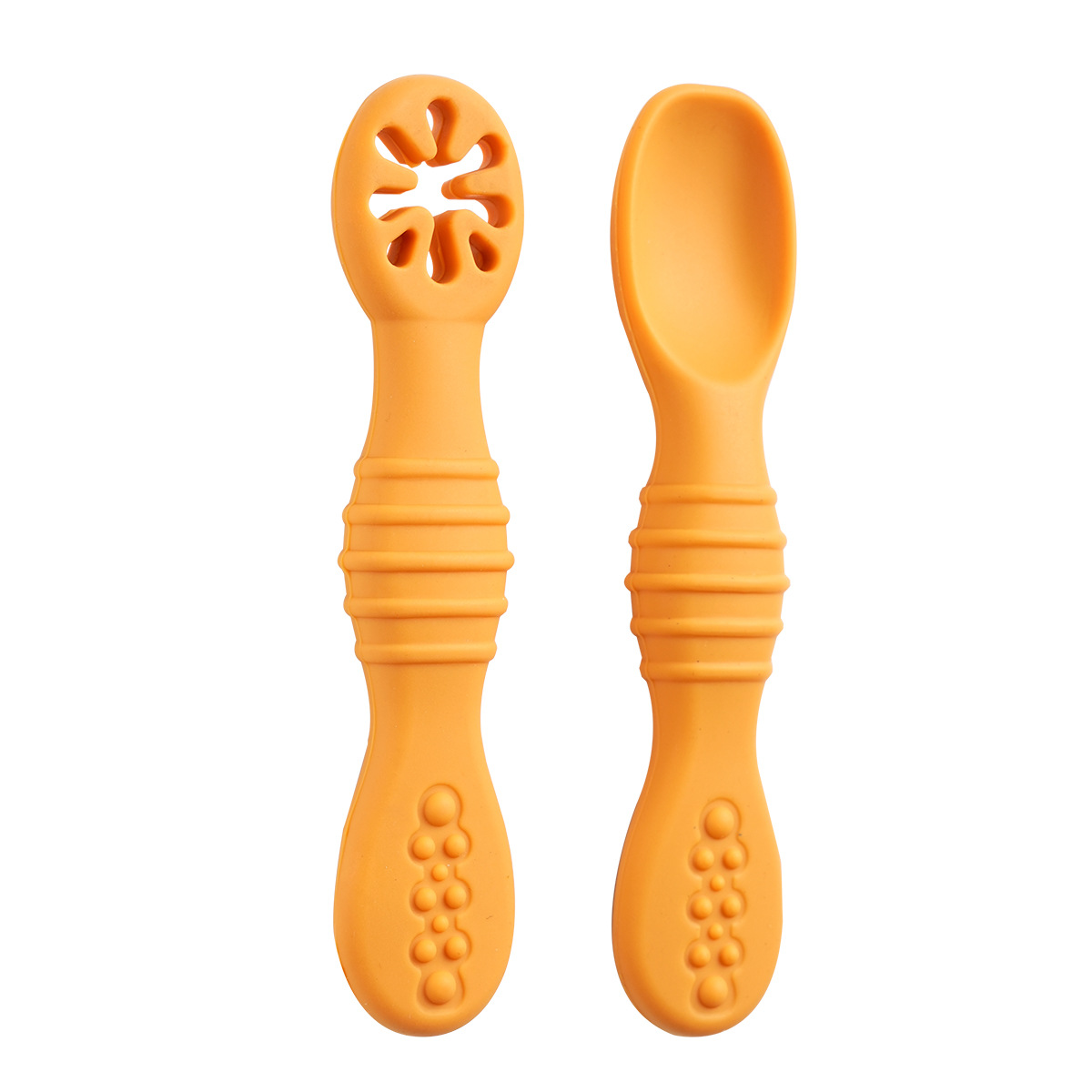 Silicone Baby Spoons 2Pc Set First Stage Self Feeding Training