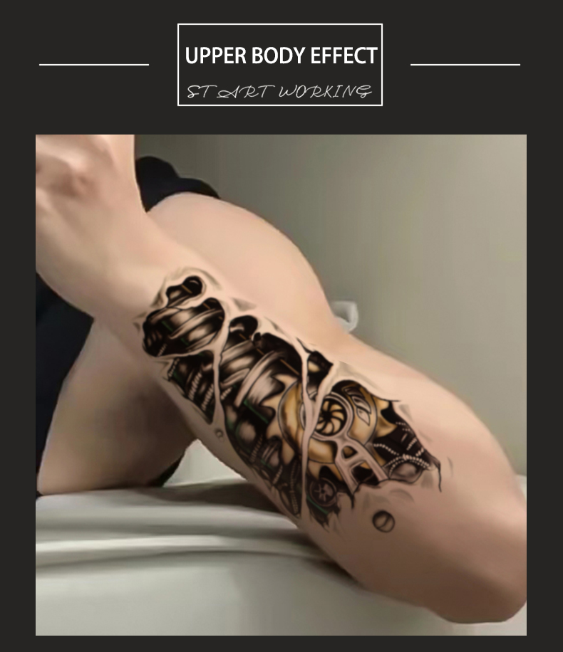 Zasjon 6 Fogli Tatuaggi Teporanei Nero Ipereabili Realistici Fiori Luna per Uoo e Donne