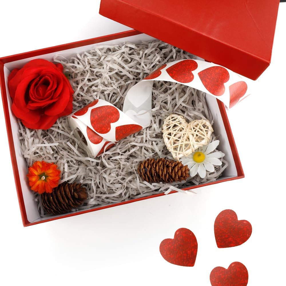 500pcs 1" Red Heart Stickers Roll - Self-Adhesive Love Decorative Labels for Wedding, Valentine's Day, Classroom Supplies