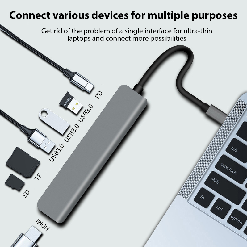 7-in-1 Usb-c Hub With Hdmi 4k And Sd Tf Card Reader Adapter_voghion.com
