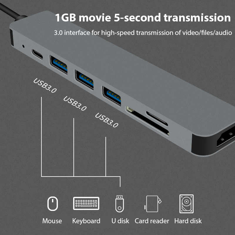7-in-1 Usb-c Hub With Hdmi 4k And Sd Tf Card Reader Adapter_voghion.com