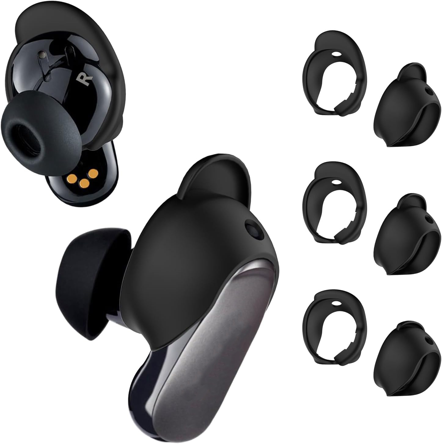 3 Pairs Replacement Earbud Tips Sport Wingtip Anti-Slip Scratch-Resistant Eartips for Bose Quietcomfort, Ii, Ultra 1&2 | Ultimate Comfort