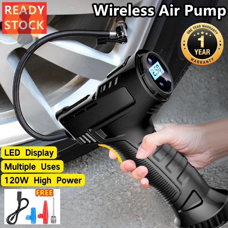 [✅SG Ready Stock] Electric Air Pump Tyre Car Inflator Portable Pump Digital Tire Pressure Detection Bike Bike Motorcycle