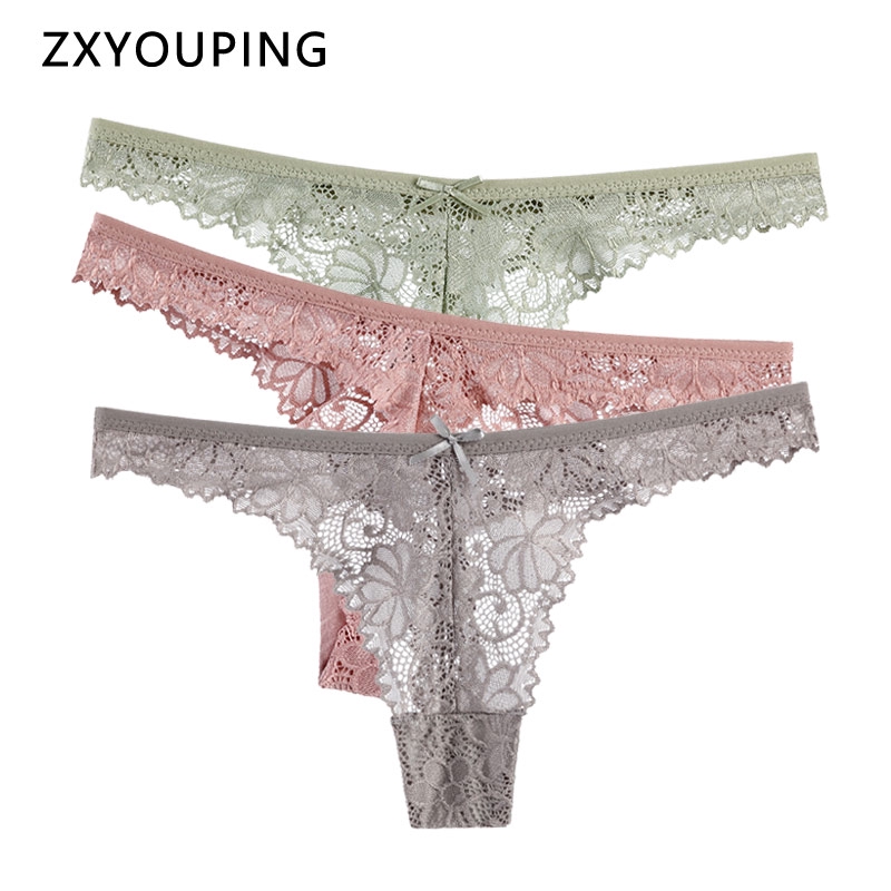 Womens Hollow Sexy Lace Thong Seamless Panties Low-waist G-String Bacteriostatic Female Lingerie
