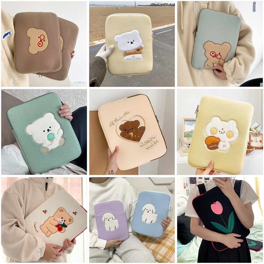 Specool® 11/13/15inch Laptop Bag Cute Embroidery Shockproof Liner Bag for iPad Laptop