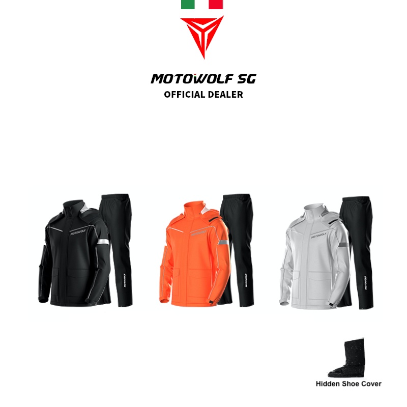 Motowolf Multis Raincoat (Retractable In-Built Shoe Cover)