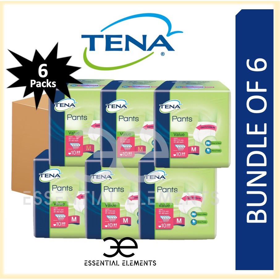 TENA [BUNDLE OF 6] ADULT DIAPER PULL UP PANTS UNISEX M/L/XL CARTON DEAL
