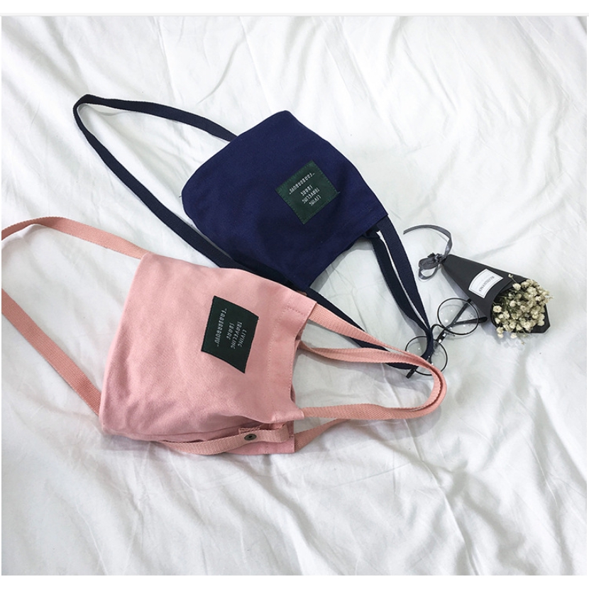 Korean Version Candy Color Original Canvas Handbag Ladies Diagonal Art Casual Small Cloth Bag Fresh Shoulder Mini Messenger