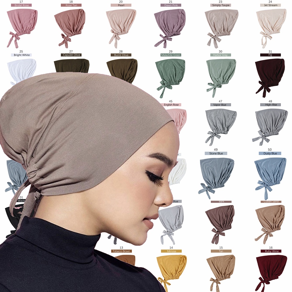 36 COLORS HIjab Inner Tudung SnowCap Underscarf Tieback Caps Inner Ninja