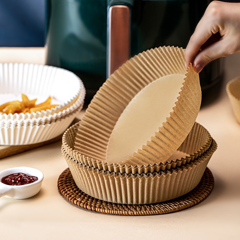 25Pcs/Pack Air Fryer Baking Papers Oil-Proof And Oil-Absorbing Paper For Household Barbecue Kitchen Plate Oven Pan Pads