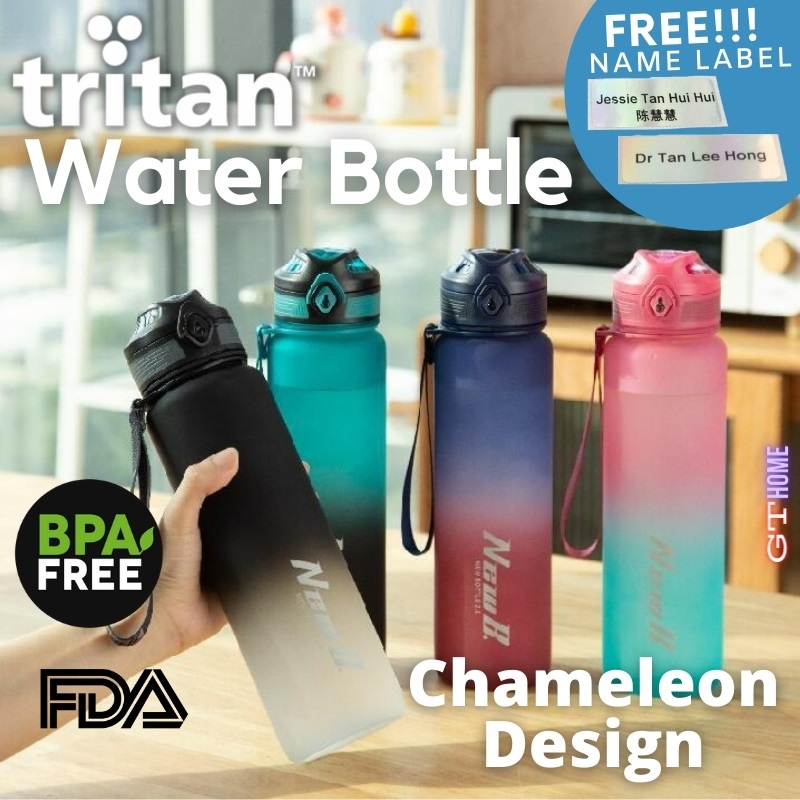 650ML 1000ML Tritan BPA Free Sport Water Bottle include Personalized Name Label