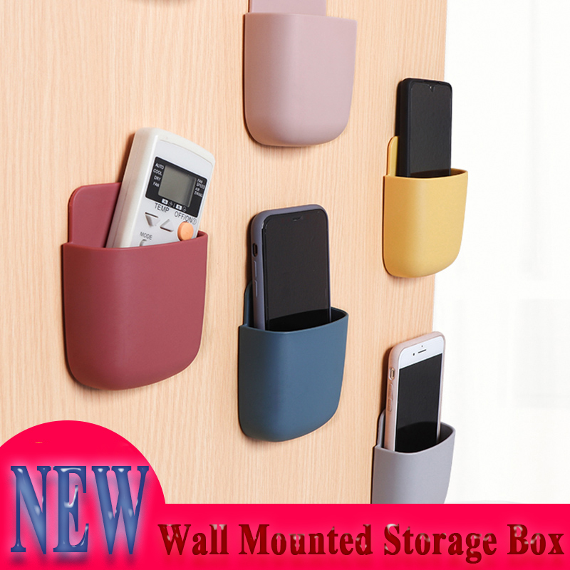 Wall Mounted Storage Boxs Remote Control Storage Organizer Case For Air Conditioner TV Mobile Phone Plug Holder Stand Rack
