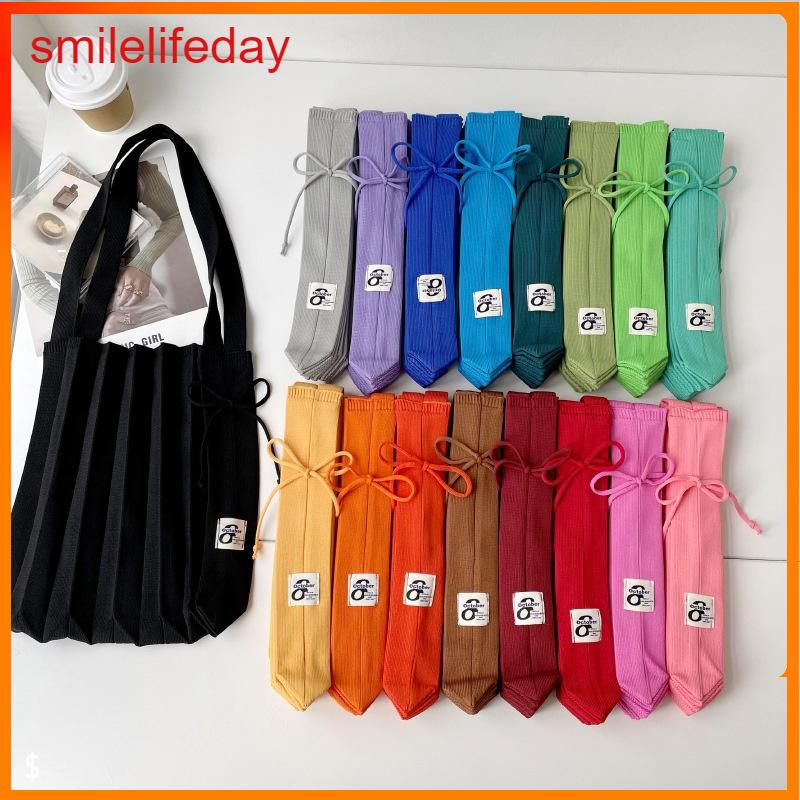 Rainbow Bag Pleated Foldable Cross-body Bag Women's Knitted Shoulder Bag Handbag