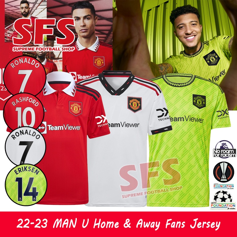 SFS Top Quality 22-23 MU Man U Soccer Football Jersey S-5XL T-shirt Sport Jerseys Loose Fans Version