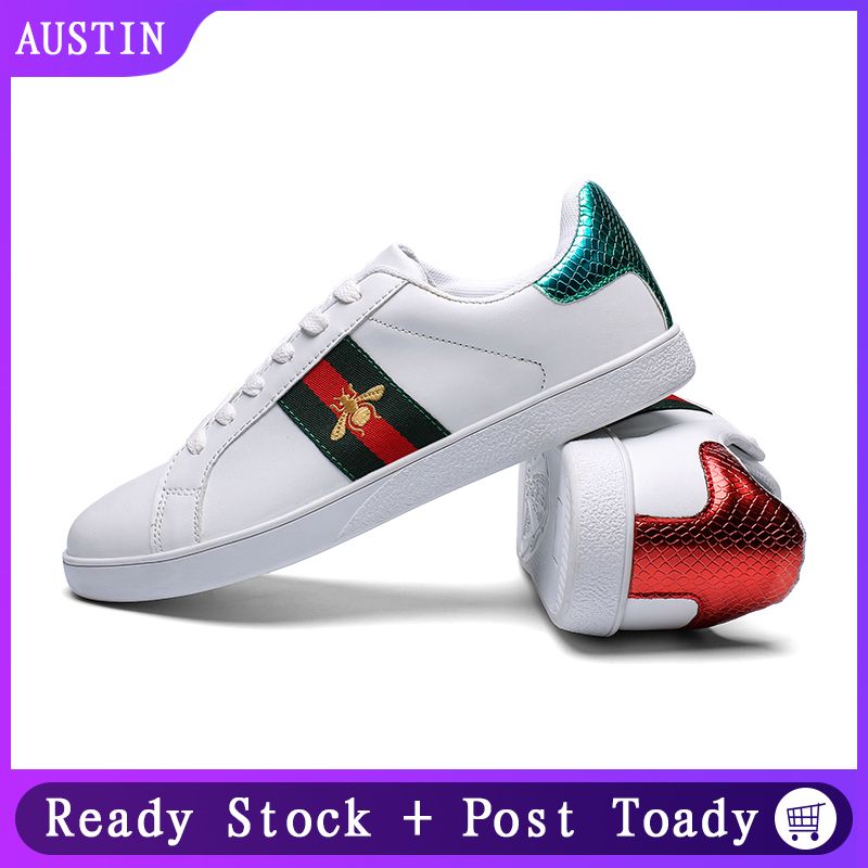 【On Sale】 Couples Sneakers Men Women White Shoes Comfortable Sport Shoes Lace Up Shoes Big Size