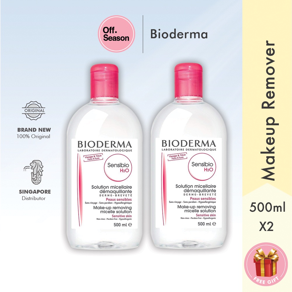 Bioderma Sensibio / Sebium / Hydrabio H2O Micellar Water Makeup Remover 500ML (Normal /Pump Reverse) [Limited Edition]
