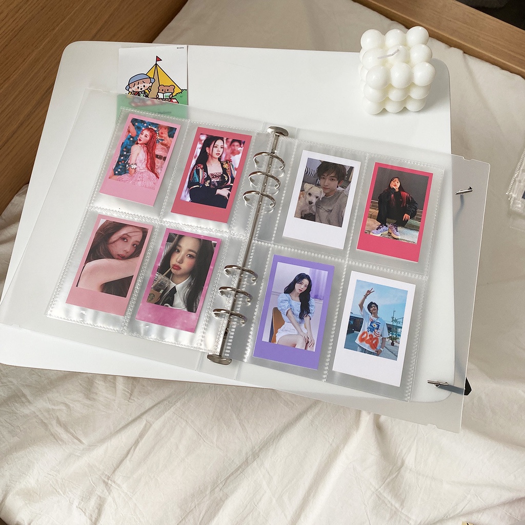 INS A5 Binder 6holes Photo Album Postcard Stickers Organizer Notebook Cover Photocard Collection Book