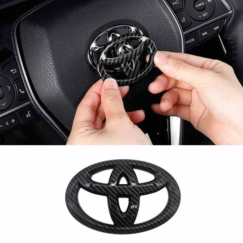 【TOYOTA】 Car Sticker Steering Wheel Emblem Logo Badge Decals Car Styling For Toyota Corolla Camry vios RAV4 WISH PROADO ALRHARD YARLS Highlander