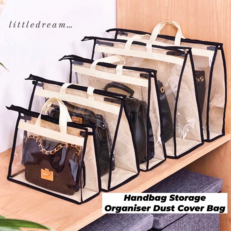 ??[SG Stock] Handbag Organizer Storage Dust Proof Bag Transparent PVC Handbag Protector Wardrobe Organizer