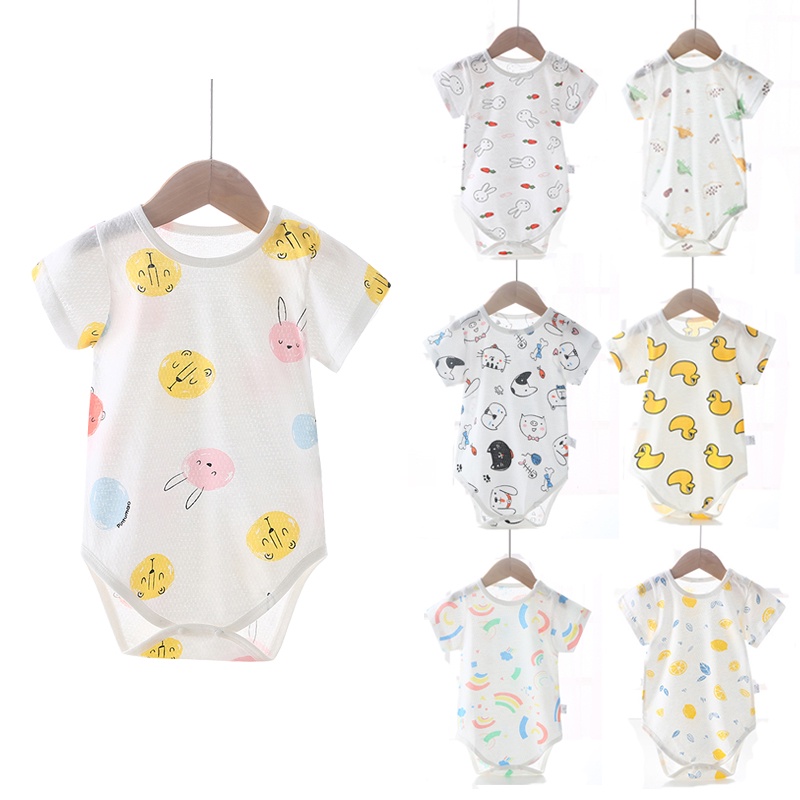 0-2yrs Baby Romper Cartoon Jumpsuit Summer Newborn Infant Rompers Boy Girl Cotton Jumper One Piece Nightwear