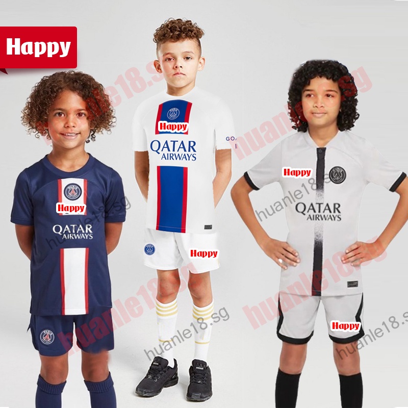 22-23 Kids PSG Jersey Third Paris Saint-Germain Jersey Away Soccer Jersey Messi 2022-2023 Home Football Jersey Kid Kit