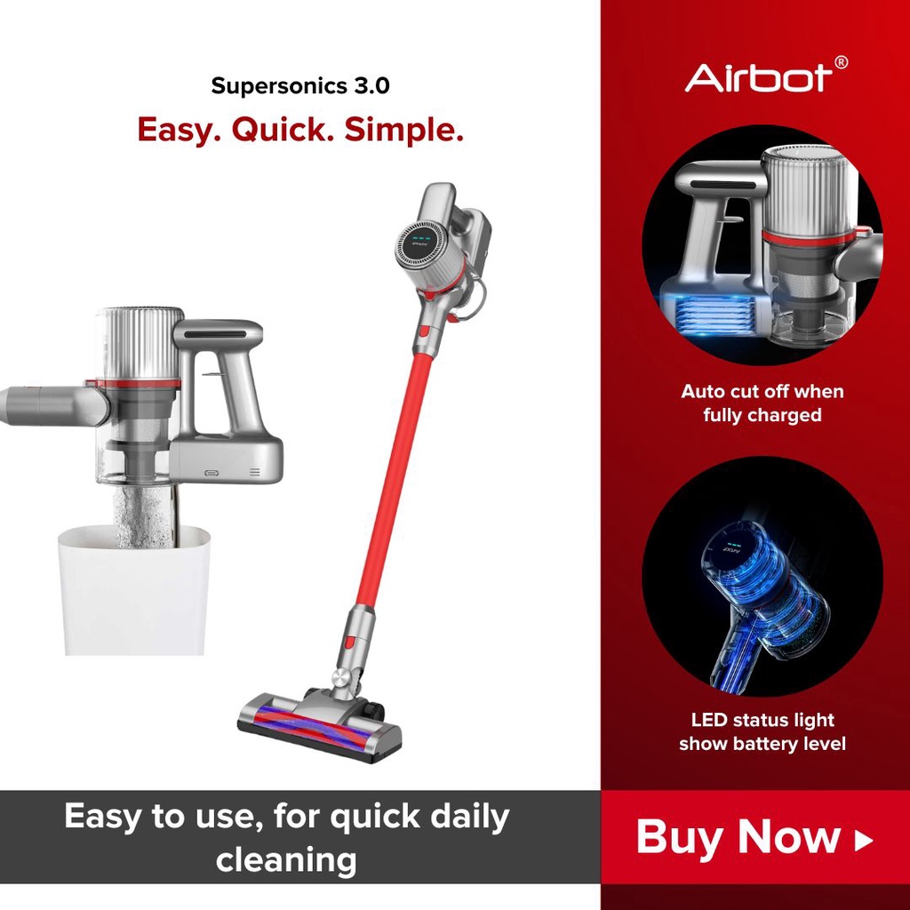 Airbot Supersonics 3.0 Cordless Vacuum Cleaner Handheld Stick Portable Vacuum Dust Mite Killer