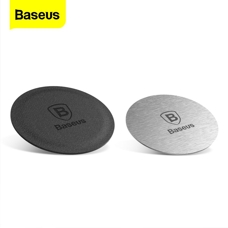 Baseus Magnetic Disc For Car Phone Holder 2 Pcs Metal And Leather Iron Plates Plate Magnet Mount Mobile Phone Use Bracket Stand Car Phone Holder