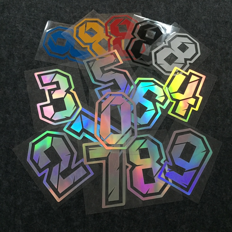 Arabic Numbers Decorative Stickers Motorcycle Car Styling Decals DIY Refit Reflective Stickers Motorcycle Head Paster