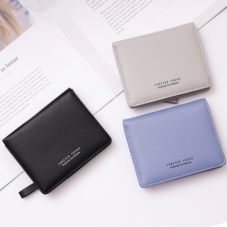Forever Young Simple and stylish Ultra-thin Wallet Women Short Purse Two fold student wallet