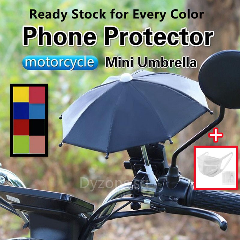 ?8 Colors Motorcycle Mini Umbrella for Phone Holder Protector Waterproof Thicken Updated Super Strength 8 Bones With 2 Belts Motorcycle Bicycle Umbrellas Small Umbrella Handphone Holder Motorcycle Umb