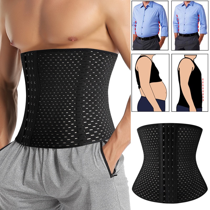 Men Slimming Trimmer Belt Belly Body Shaper Waist Trainer Abdomen Corset Tummy Control Shapewear