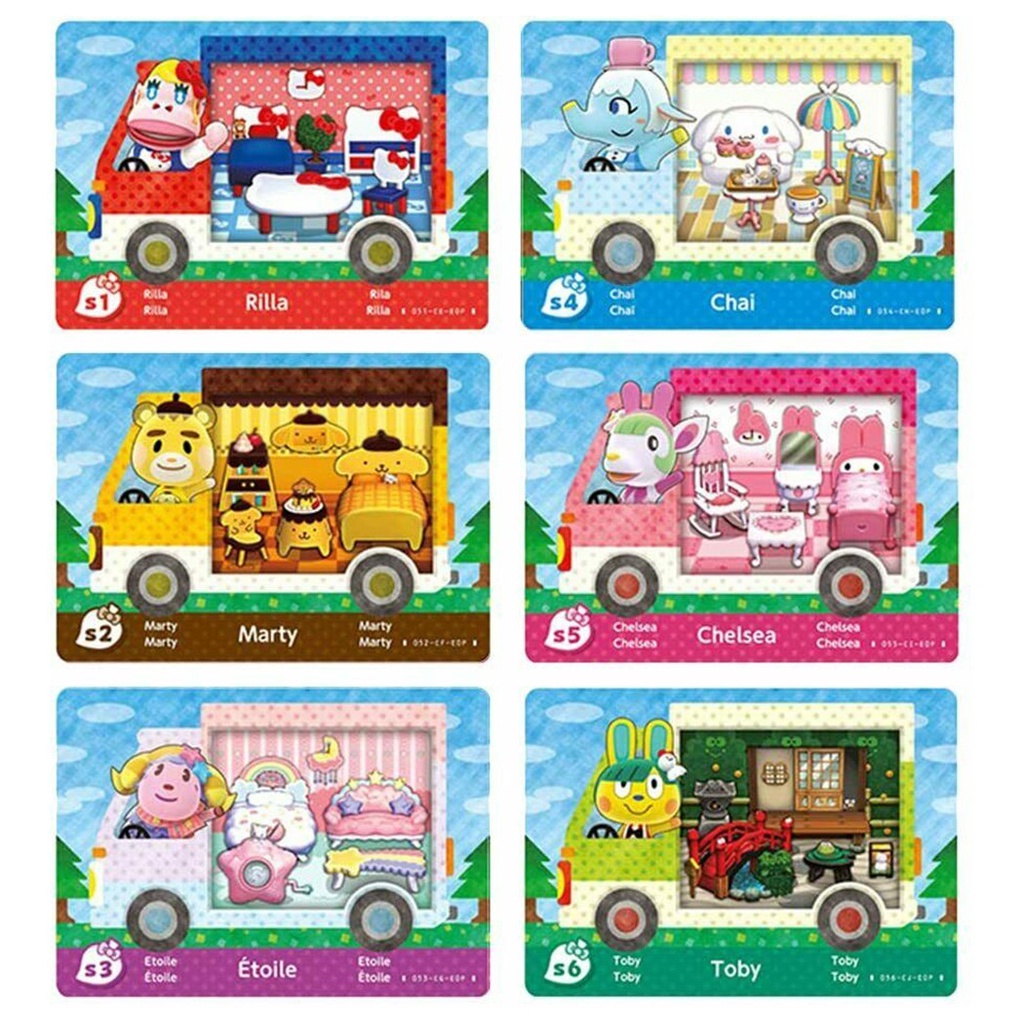 [anna] All 6 Pack For Animal Crossing Sanrio Nfc Amiibo Cards Rilla Toby Chai Marty Chelsea Etoile