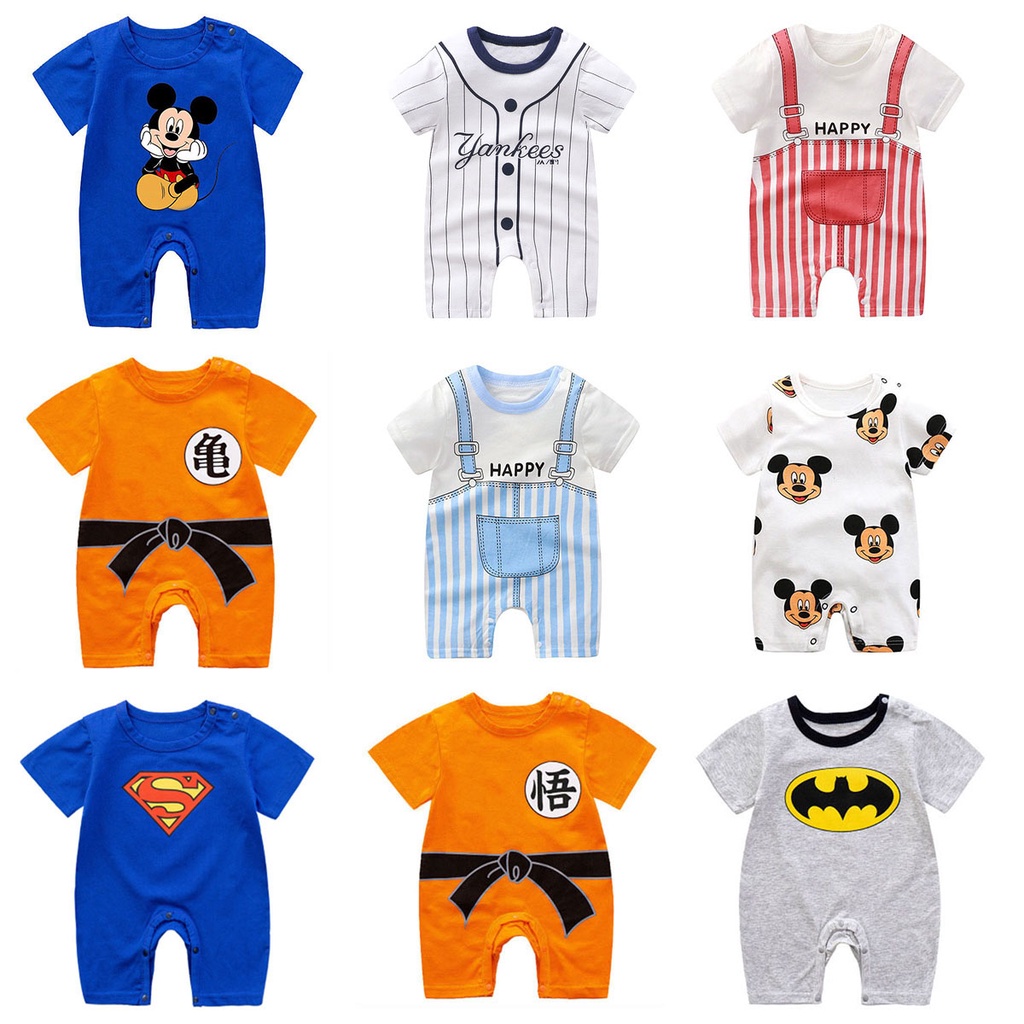 summer Cartoon baby clothes cotton Short sleeve newborn baby boys girls rompers