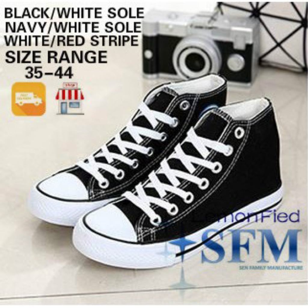 Sneaker high cutting Size 35 - 44 Sg local seller Available School Shoes Outdoor Indoor Canvas cut Trend cut casual