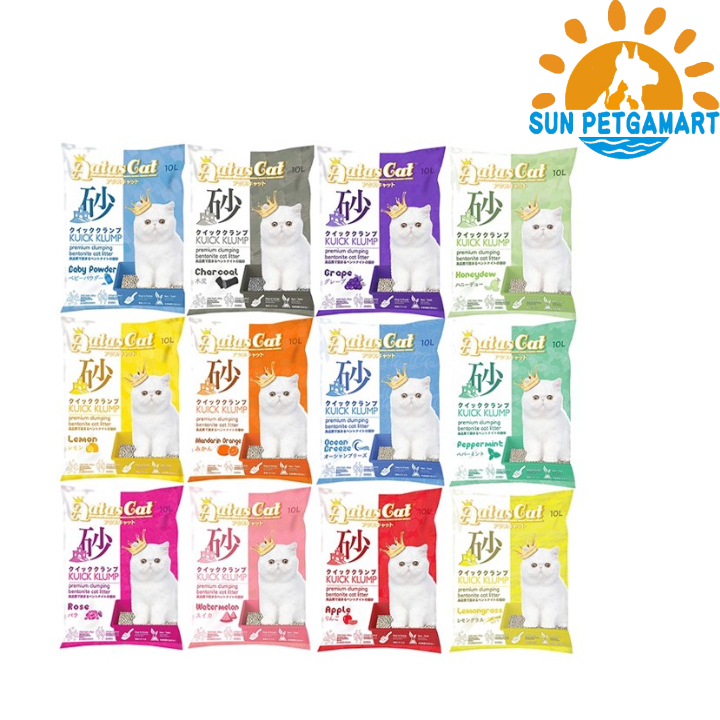 [Bundle of 2] Aatas Cat Kuick Klump Bentonite Cat Litter, 10L Each 12 Different Scent