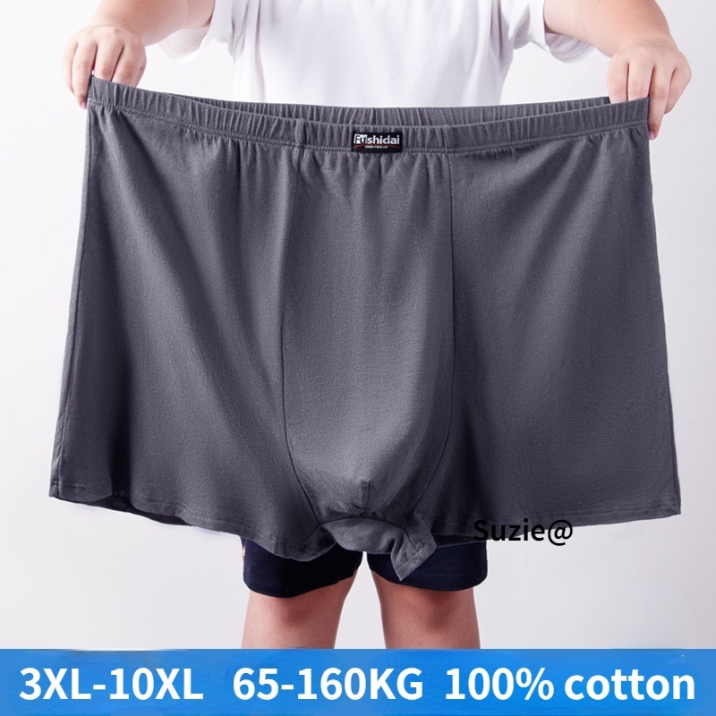 Plus size boxer For Men's 4XL 5XL 6XL 7XL 8XL 9XL 10XL boxer briefs, 100% cotton short briefs high-waist  bottoms trunks